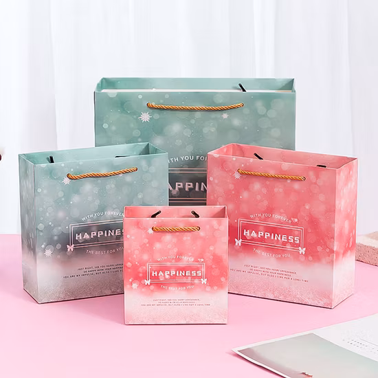 Printed FSC White Art Coated Paper Packaging Luxury Shopping Gift Bag