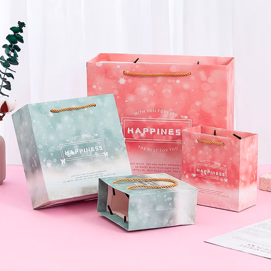 Printed FSC White Art Coated Paper Packaging Luxury Shopping Gift Bag