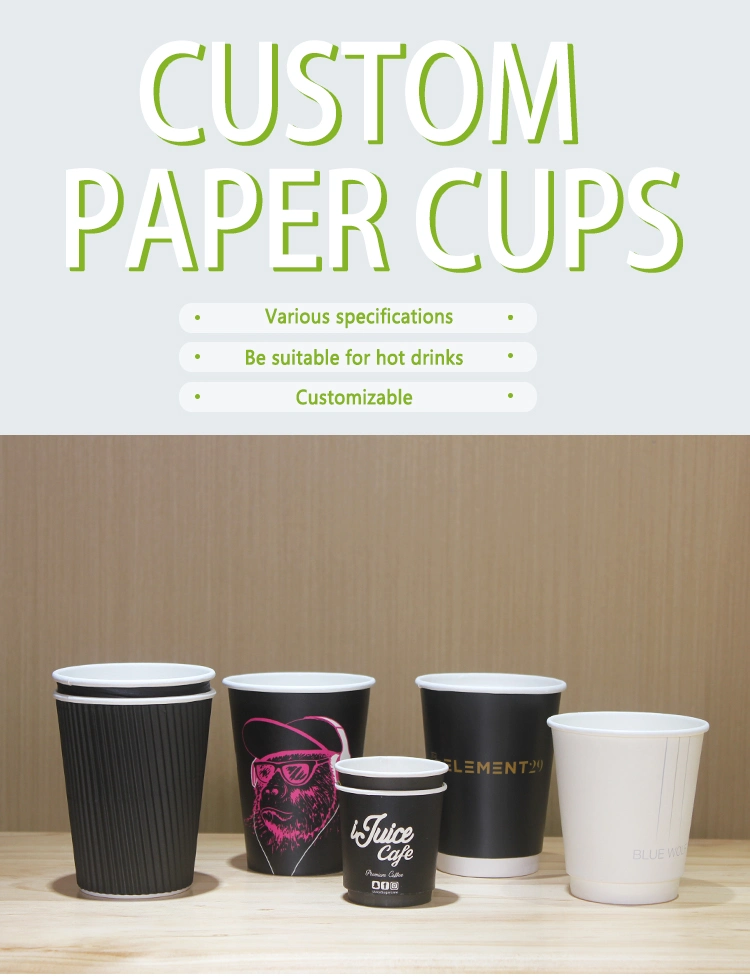 Creative Dispsoable Coffee Cup Thick Paper Cups Birthday Party Favors Hot Drinks Packaging Takeaway Cups with Lids